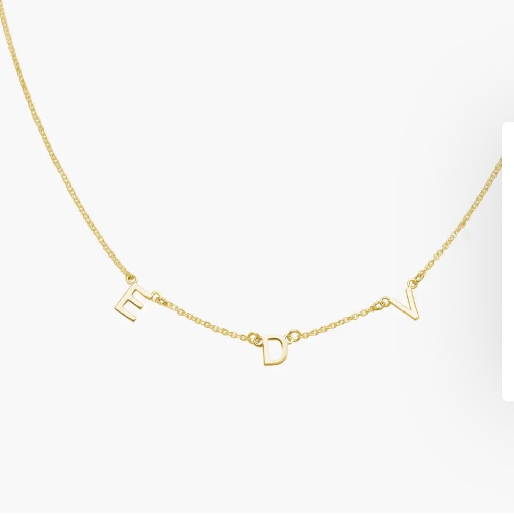 E and H 14k gold initial necklace